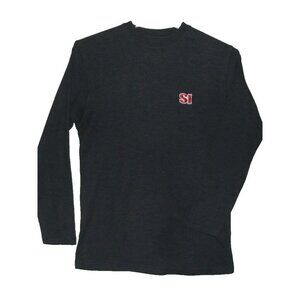 Sports Illustrated Thermal T-Shirt Mens Large Long Sleeve Charcoal Gray waffle